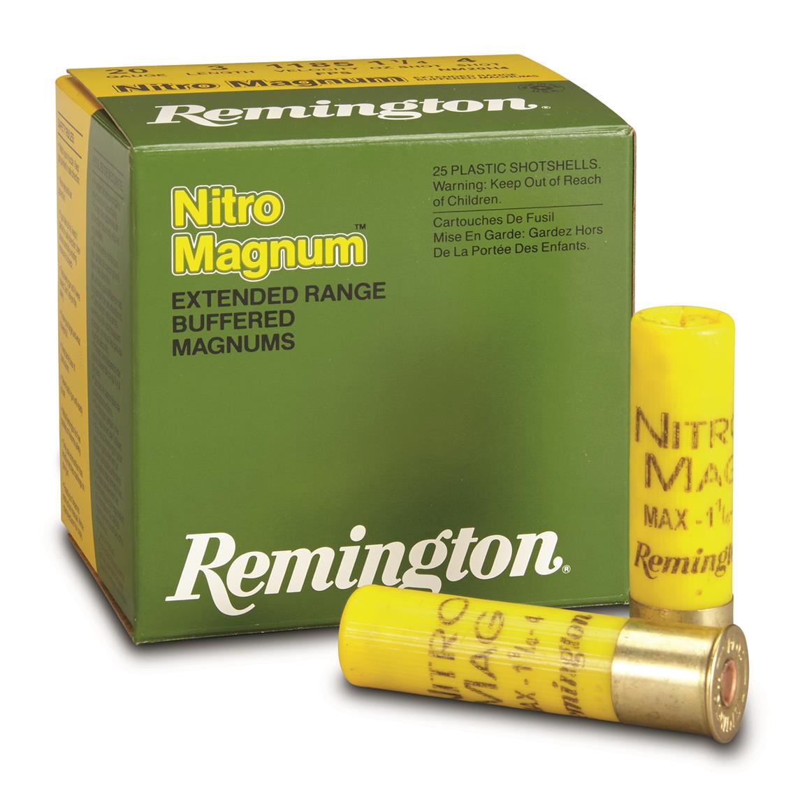 Remington 20 Gauge 3 1 1 4 Oz Nitro Mag 25 Rounds 32206 20