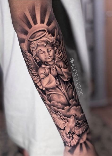 Resultado De Imagem Para Anjo Tattoo Cool Forearm Tattoos Cloud Tattoo Inner Arm Tattoos