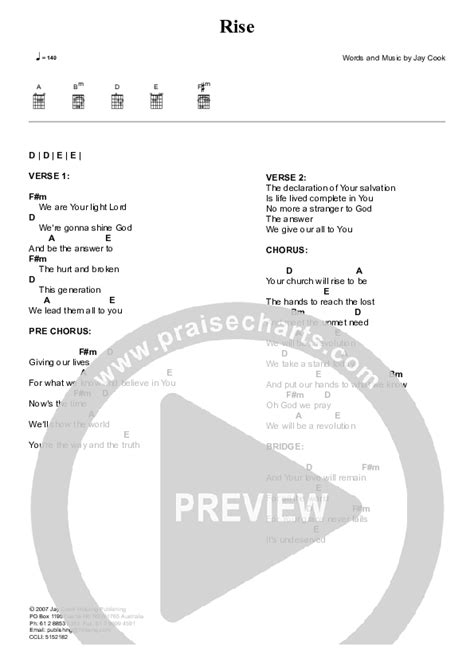 Rise Chords Pdf Hillsong London Hillsong Worship Praisecharts