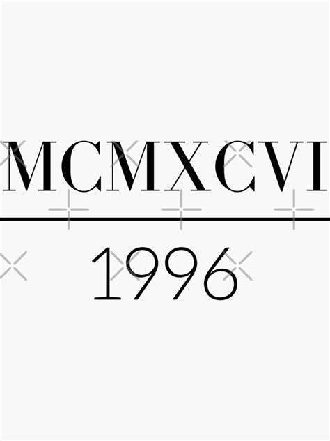 Roman Numeral 1996 Roman Numeral Mcmxcvi Number 1996 Roman