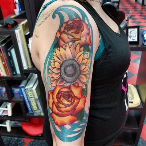 Rose And Sunflower Tattoo By Jesse Neumann Tattoonow