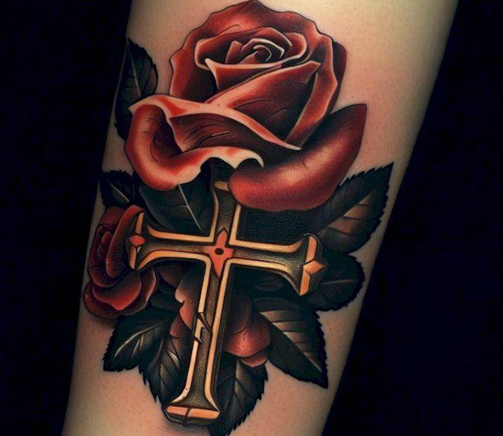 Rose Cross Tattoo By Ericaalexisjohnson On Deviantart