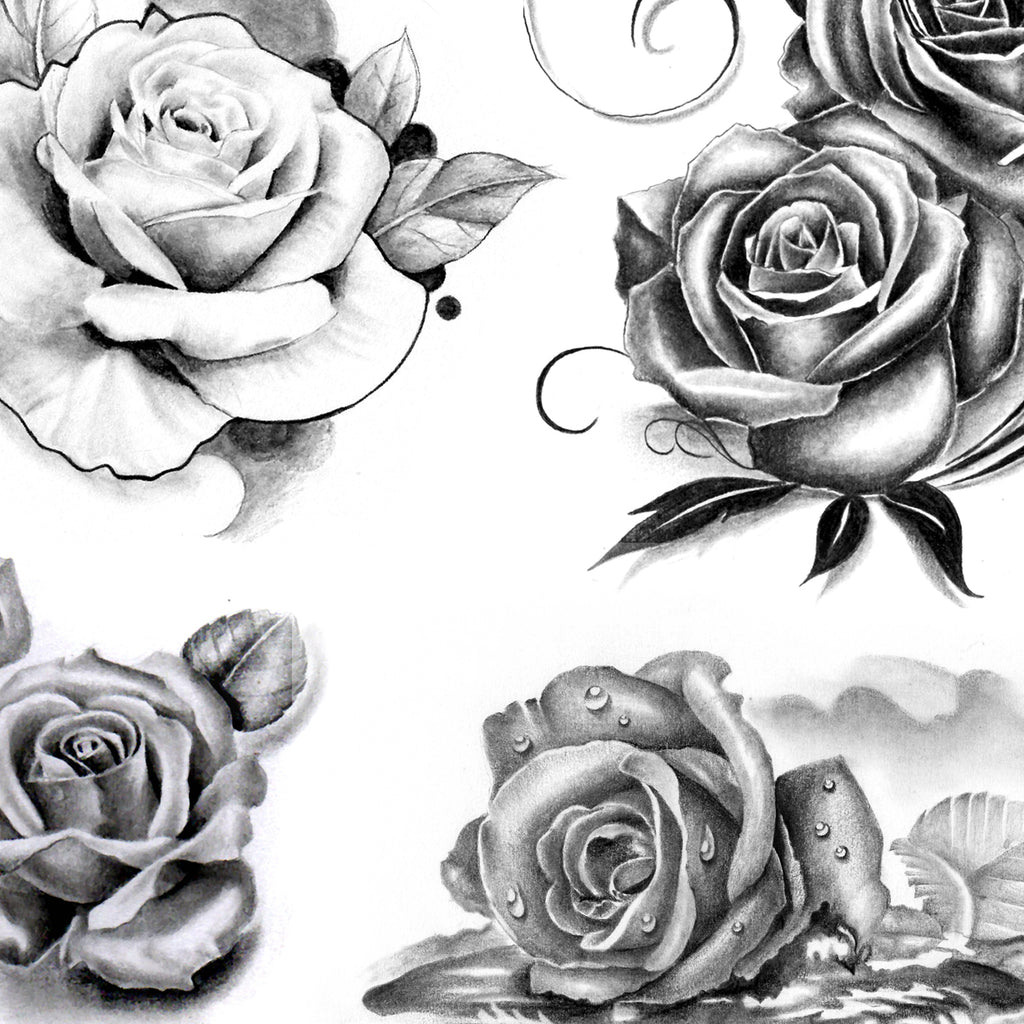 Rose Tattoo Design Black And Grey Body Art Tattoos Geometric Rose