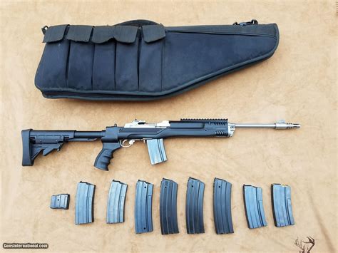 Ruger Mini 14 With Ati Folding Telescopic Stock 9 Hi Cap Magazines And