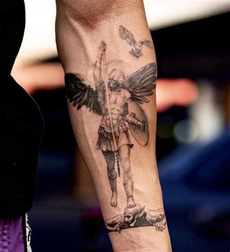 Saint Michael Forearm Tattoo