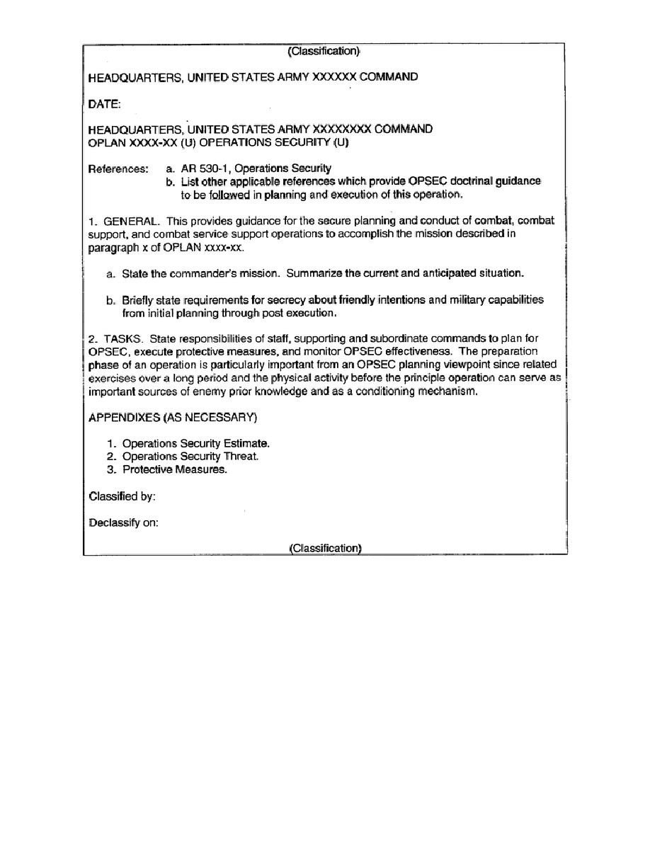 Sample Opsec Plan The Document Template