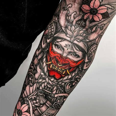 Samurai Mask Tattoo Arm