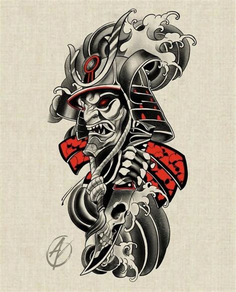 Samurai Mask Tattoo Oni Mask Tattoos Designs Ideas And Meaning