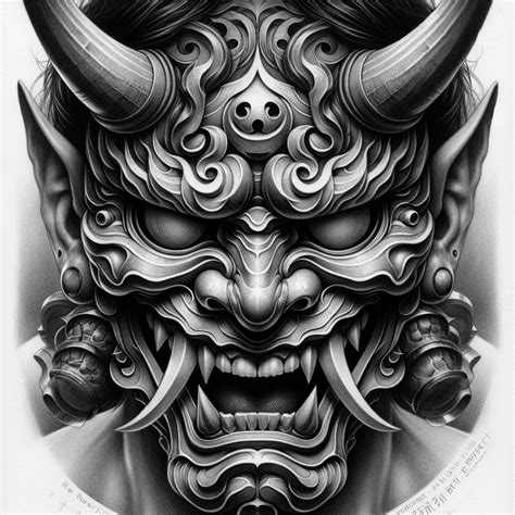 Samurai Maske Tattoo Hannya Maske Tattoo Oni Mask Tattoo Hanya