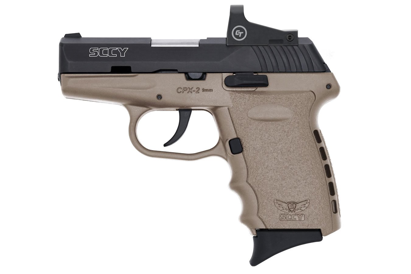 Sccy Cpx 2 9Mm Pistol With Dark Earth Frame And Red Dot Sportsman S