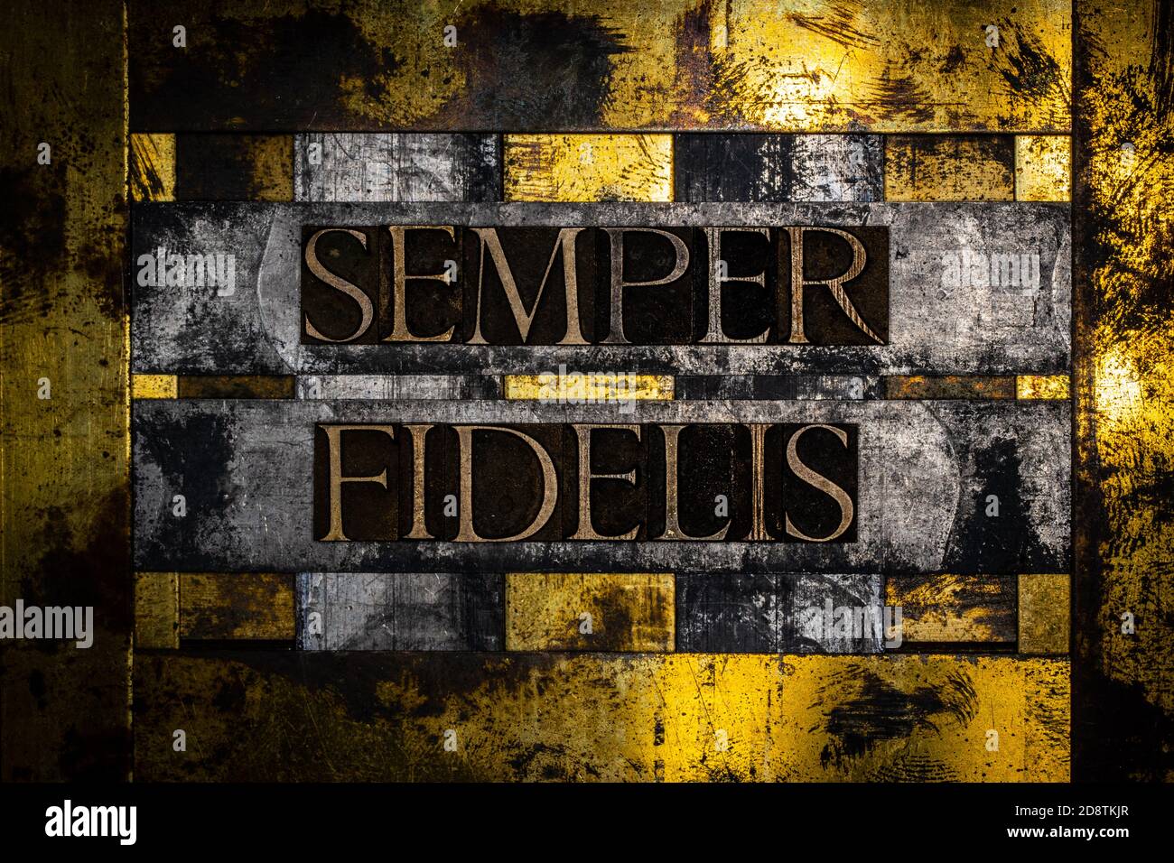 Semper Fidelis Or Always Faithful Text Message On Vintage Textured