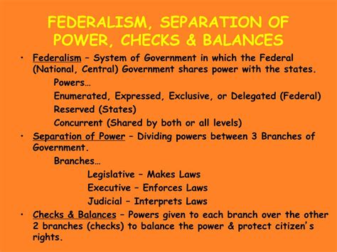 Separation Of Powers Federalism Amp States Ppt Download