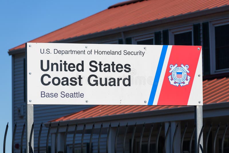 Sign For United States Coast Guard Base Seattle Editorial Photography