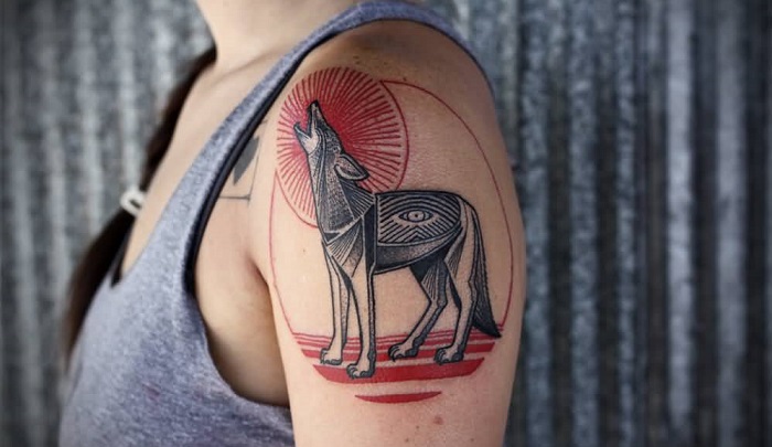 Simple Coyote Tattoo By Darqwebb Tattoogrid Net