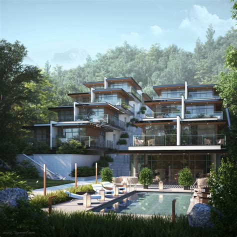 Simple Hillside House Design Under Asia