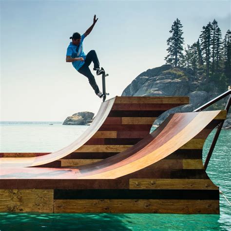 Skate Afloat Pro Skater Bob Burnquist S Floating Skateboard Ramp Makes