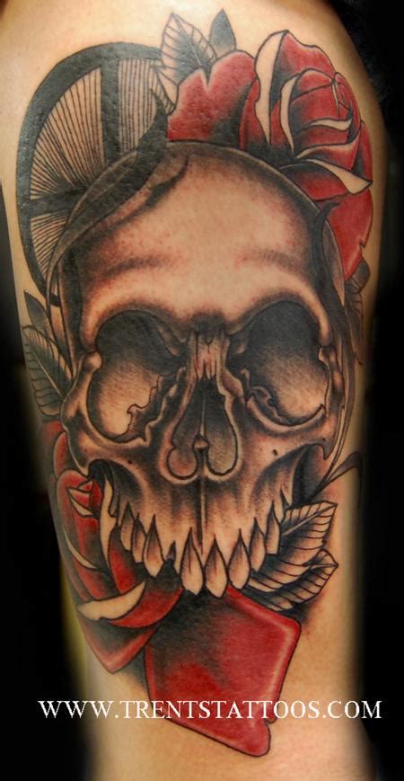 Skull And Rose By Trent Edwards Tattoos