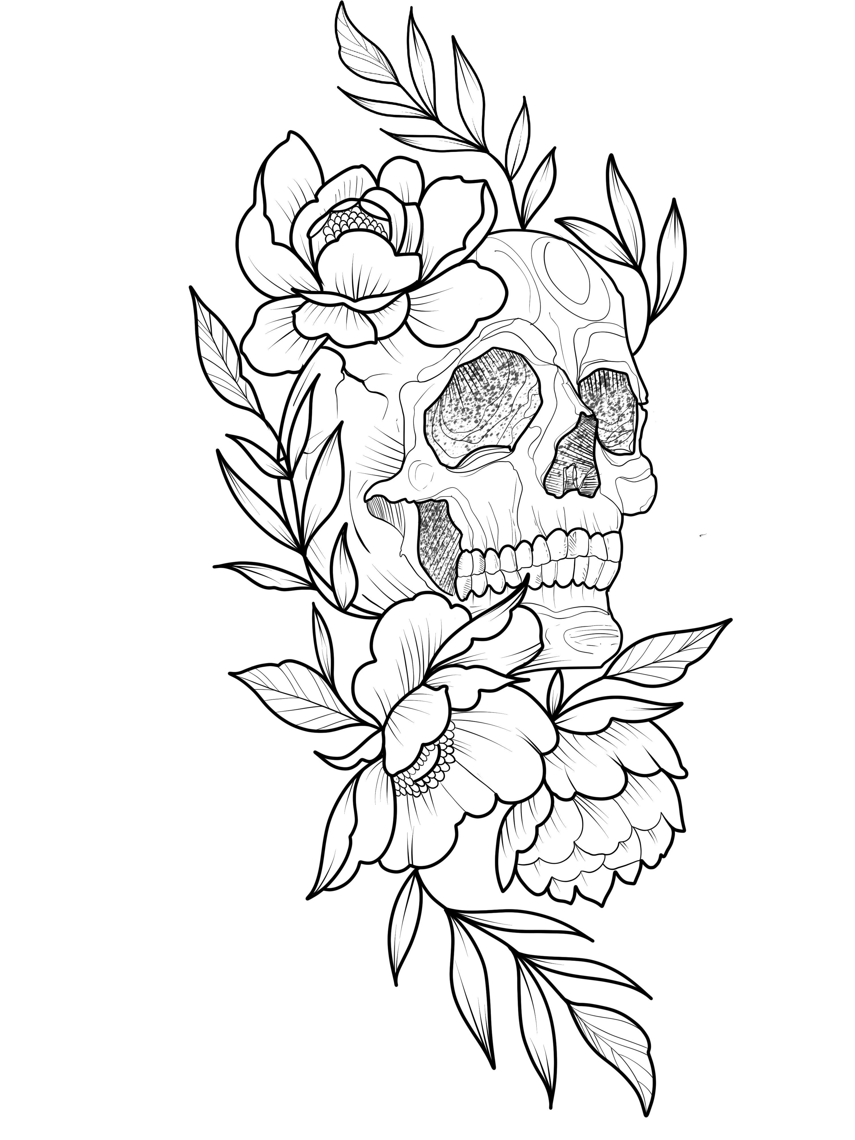 Skull Flower Tattoo Skull Flower Tattoo Flower Skull Flower Tattoo