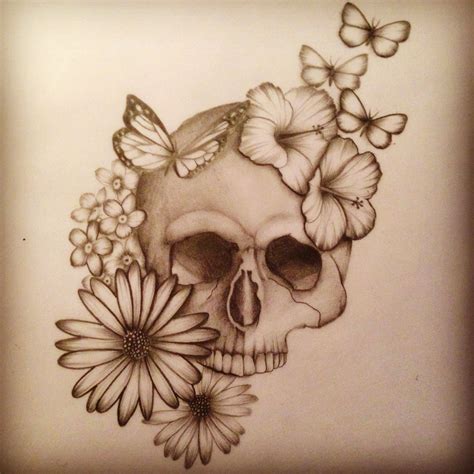 Skull Flowers Tattoo Tattoos Flower Tattoos Flower Tattoo