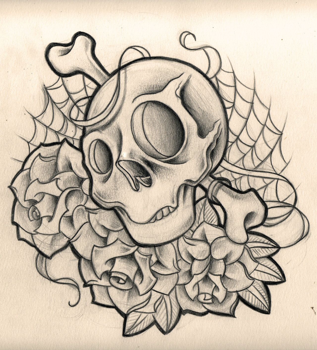 Skull Rose Tattoo Designs