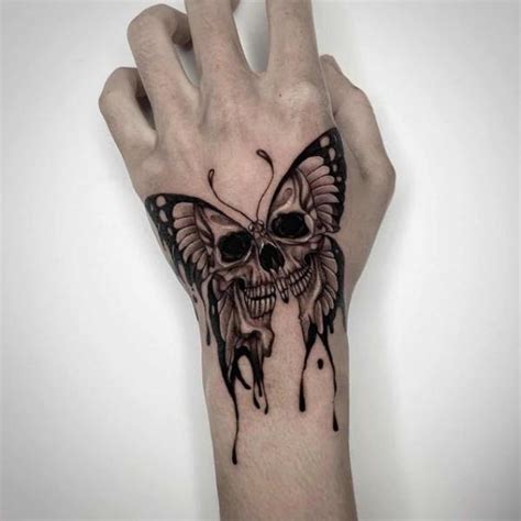 Skull Tattoo Designs With Butterfly Tattoo Designs Pattern Skull