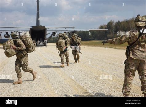 Sky Soldiers Assigned To 173Rd Airborne Brigade Air Land Stock Photo