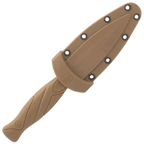 Smith And Wesson Fde Plain Edge Fixed Blade Boot Knife Mrknife