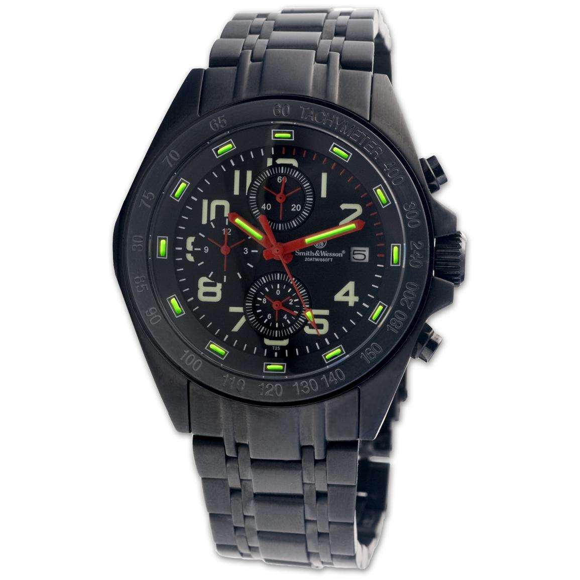 Smith Wesson Ambassador Tritium Chronograph Black Titanium Watch