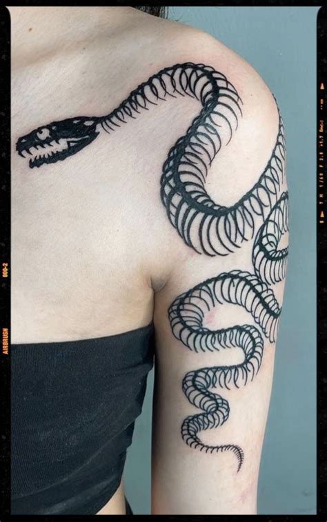 Snake Skeleton Tattoo Design Tattoo Designs Body Art Tattoos Temp