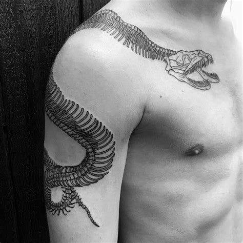 Snake Skeleton Tattoo Ideas For Men Bone Designs The Snake May Shed