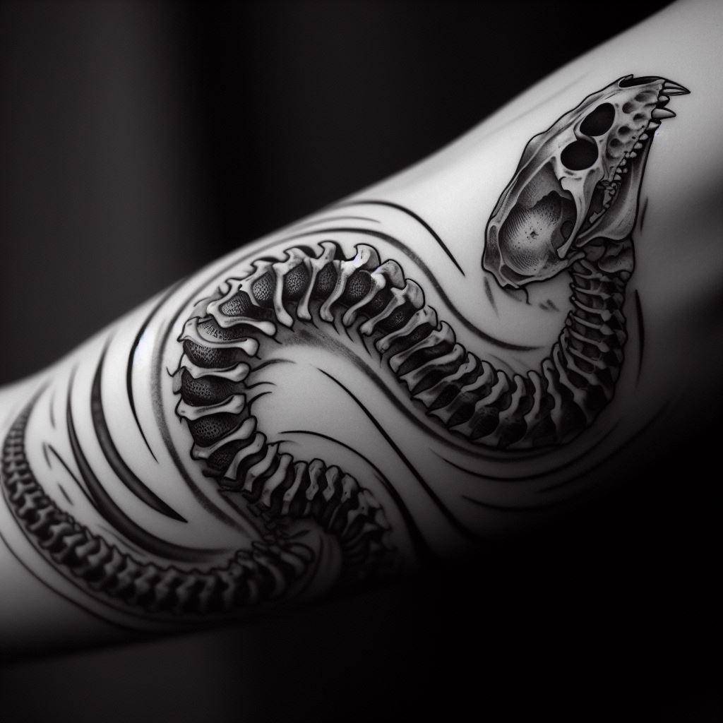 Snake Skeleton Tattoo