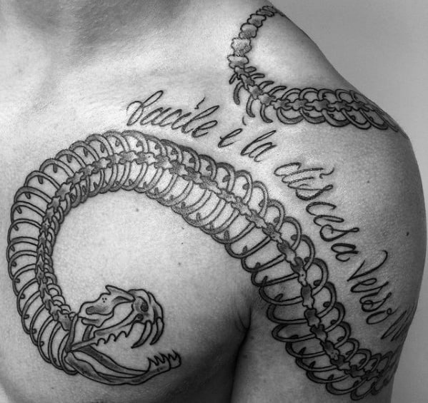 Snake Skeleton Tattoos Snake Tattoo Design Skeleton Tattoos