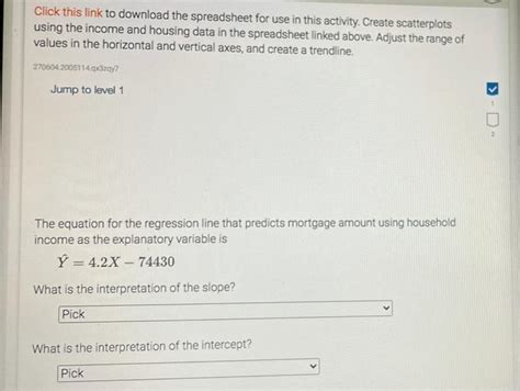 Solved Click This Link To Download The Spreadsheet For Use In This Activity Use The Regression