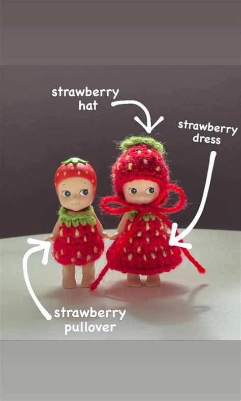 Sonny Angel Strawberry Crochet Fits Hobbies Toys Stationery Craft