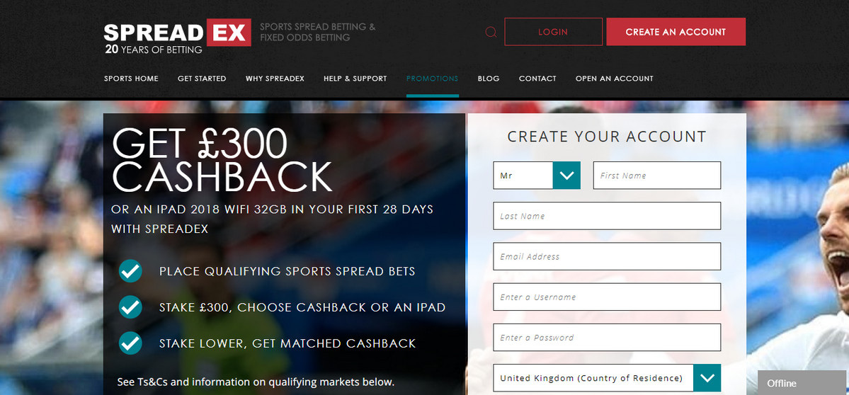 Spreadex 300 Cashback Spread Free Bets Wfcasino