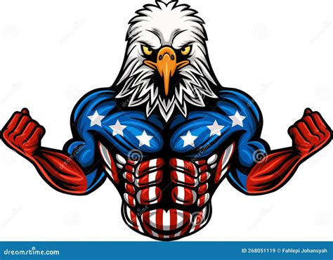 Strong American Eagle Cartoon Character Stock Vector Illustration Of Character Beast 268051119