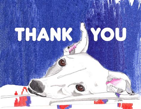 Sue Monahan Red White Blue Greyhound Dog Art Thank You Etsy Canada