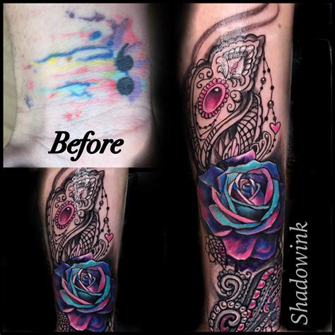 Super Happy W This Coverup Turned Half Sleeve Inner Forearm Panel Half Freehand Half Premedi