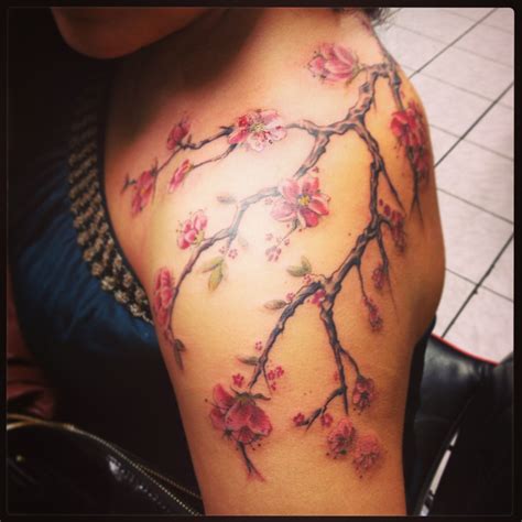 Tattoo Cerejeira Pesquisa Google Shoulder Tattoo Blossom Tree