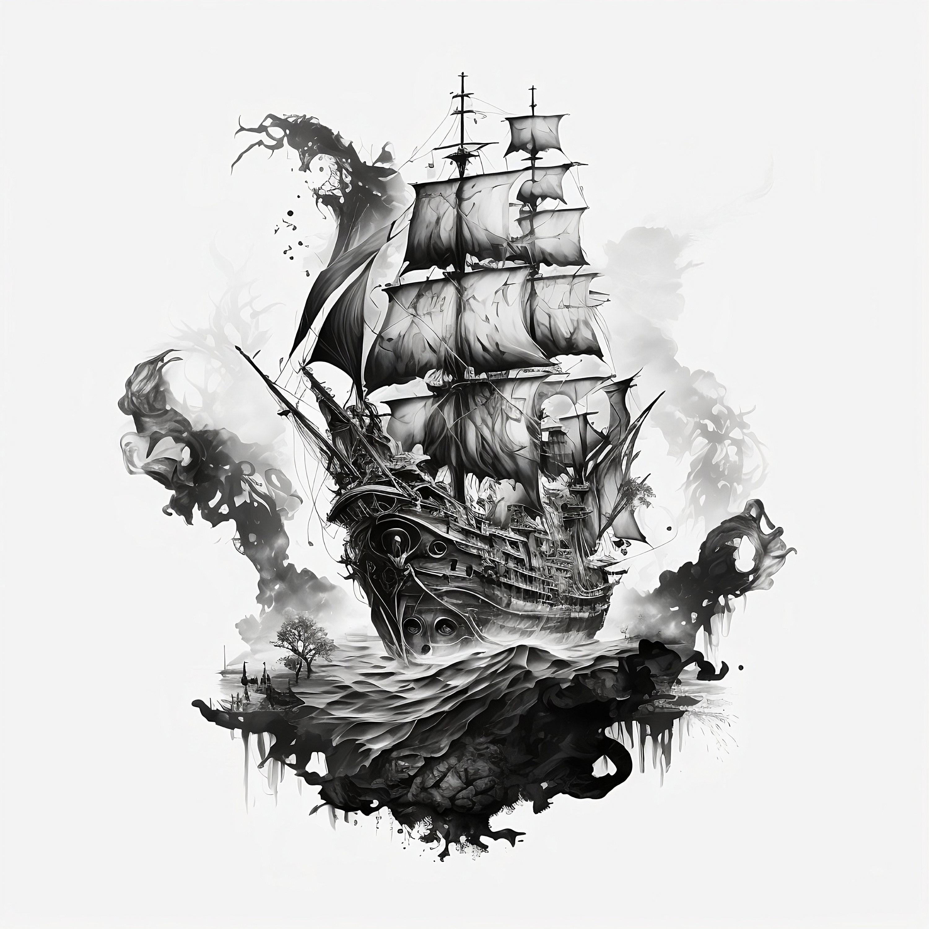 Tattoo Design Pirate Sleeve Download Etsy