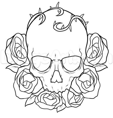 Tattoo Outline Drawing Tattoo Style Drawings Skulls Drawing Outline Drawings Art Drawings