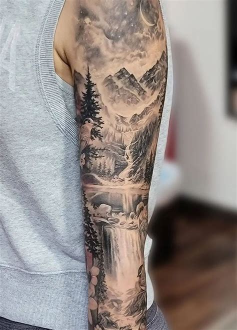 Tattoos For Men Over 50 Tattoosformen Mountain Sleeve Tattoo Family Sleeve Tattoo Nature