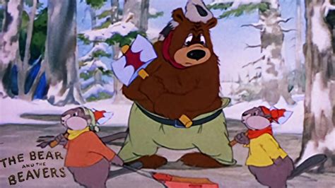 The Bear And The Beavers 1942 Mgm Barney Bear Cartoon Short Film