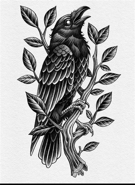 The Crow Tattoo By Kagoe Crow Tattoo Crow Tattoo Design Grey Ink