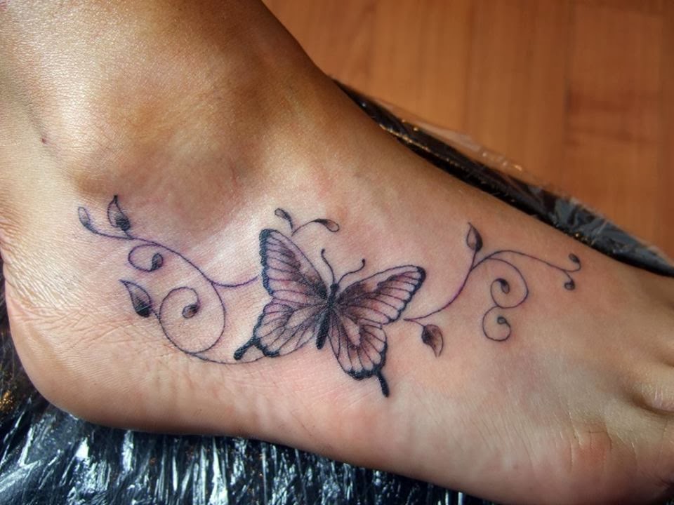 The Tattoo Magazine Butterfly Foot Tattoo For Ladies