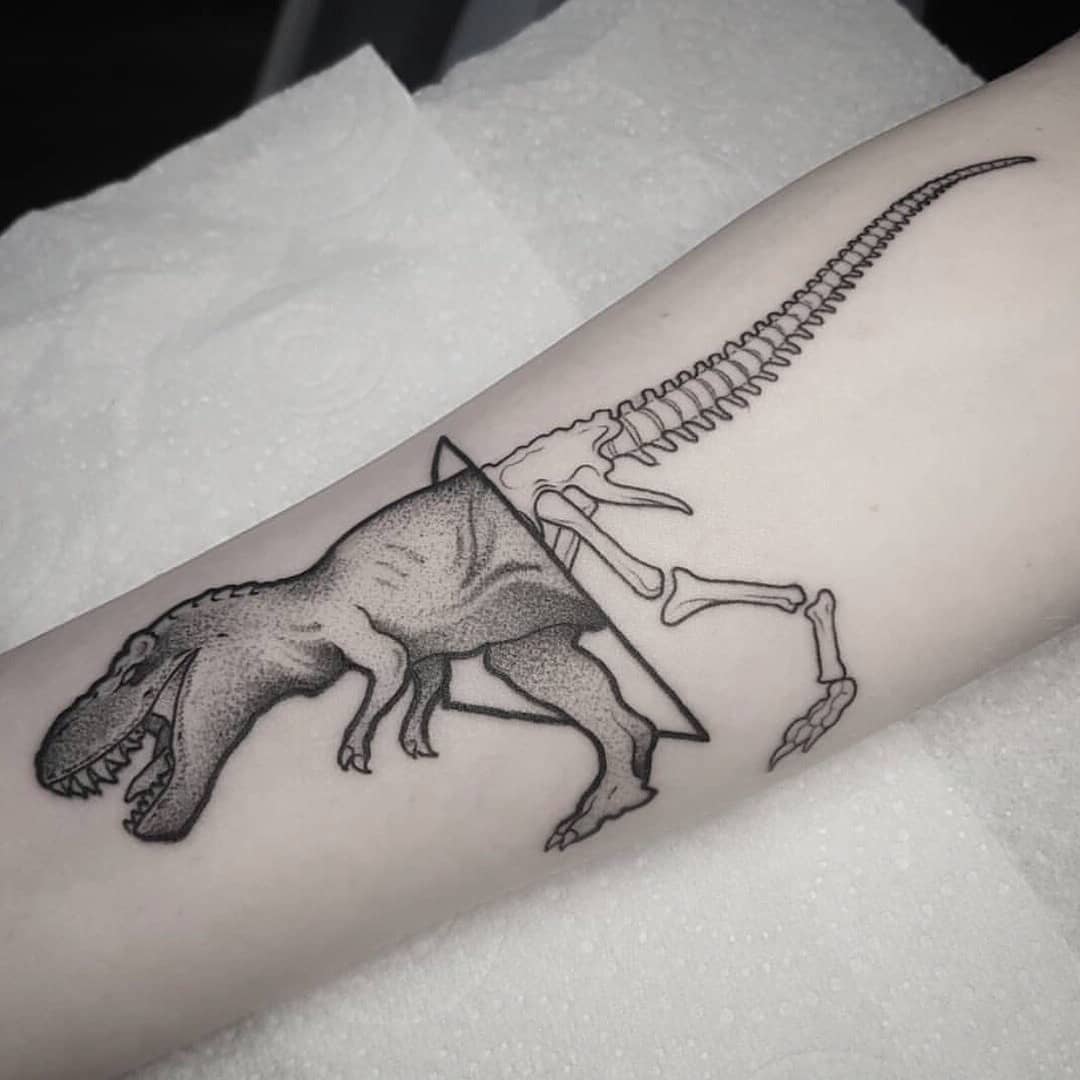 Thigh Tattoo Of A T Rex