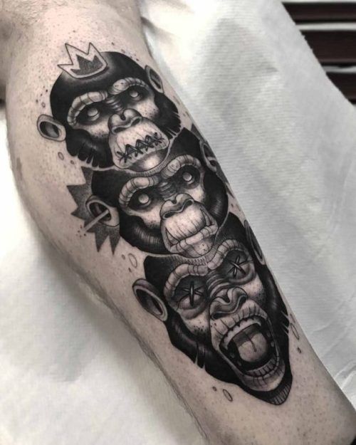 Three Wise Monkeys Tattoo Best Tattoo Ideas Gallery Monkey Tattoos