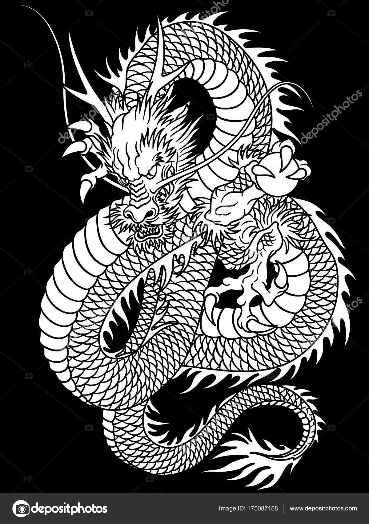 Traditional Japanese Style Dragon Illustration On Craiyon