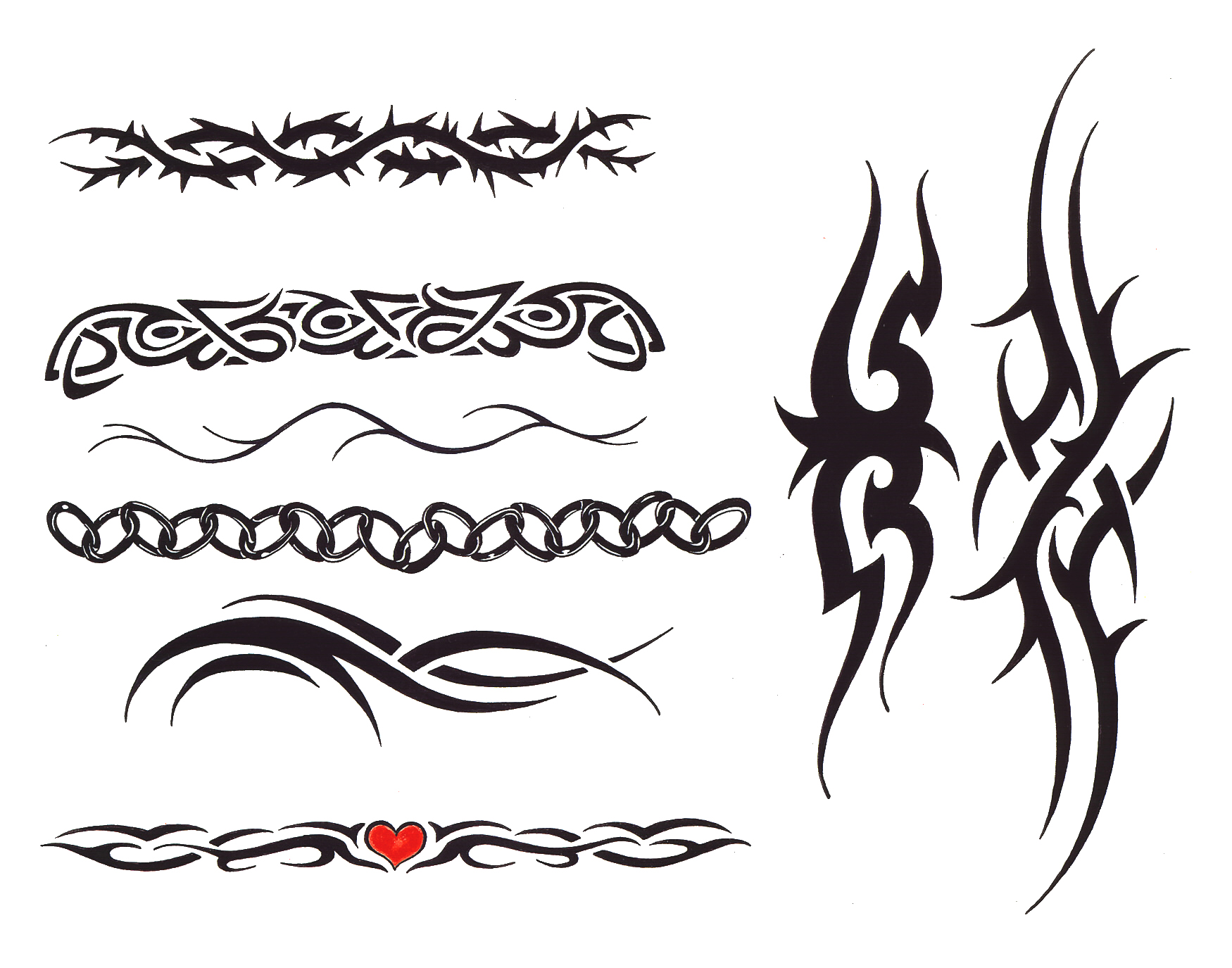 Tribal Band Tattoo Stencils