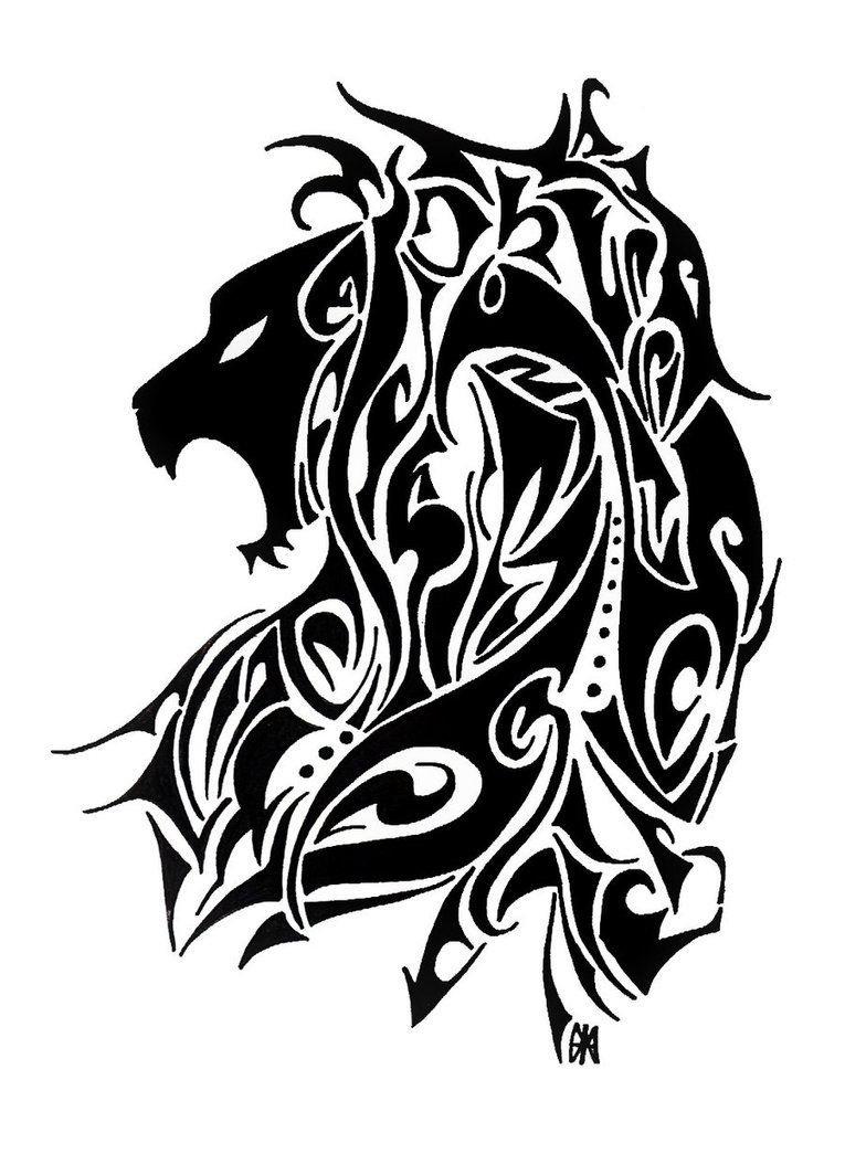 Tribal Lion Tattoo Design